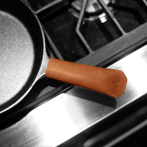 Leather Cast Iron Handle Cover