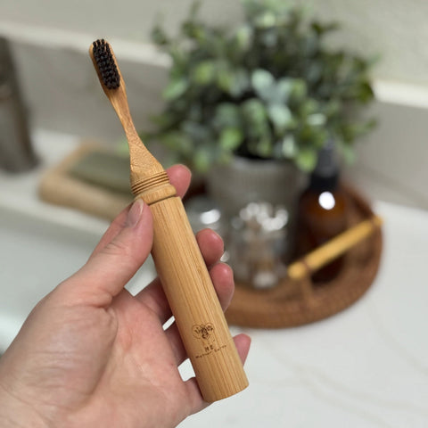 All-in-One Bamboo Travel Toothbrush + Case