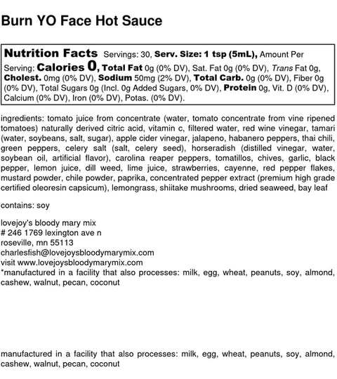 Burn Yo Face Hot Sauce