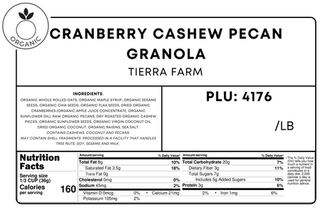 Cranberry Cashew Pecan Granola
