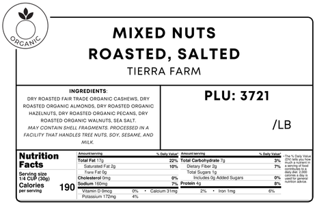 Mixed Nuts, Roasted with salt