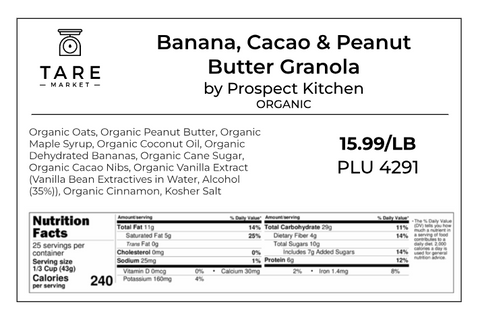 Banana, Cacao & Peanut Butter Granola