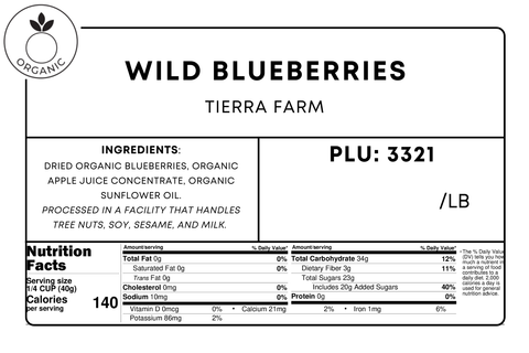 Dried Wild Blueberries