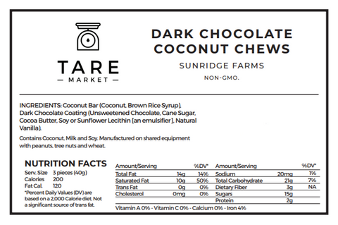 Dark Chocolate Coconut Chews